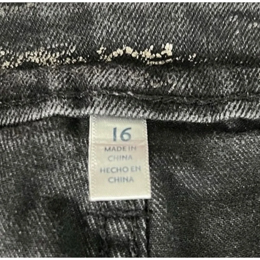 Seven7‎ Denim Shorts Black Distressed Raw Hem Cut Off Stretch Womens Size 16